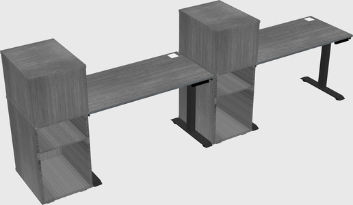 Height-adjustable desk - grade 3 w/cabinet