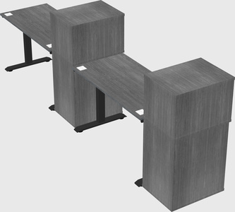 Height-adjustable desk - grade 3 w/cabinet