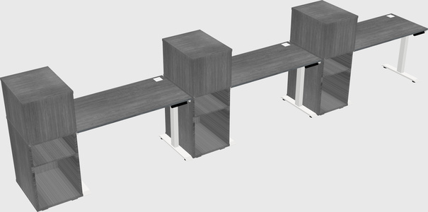 Height-adjustable desk - grade 3 w/cabinet