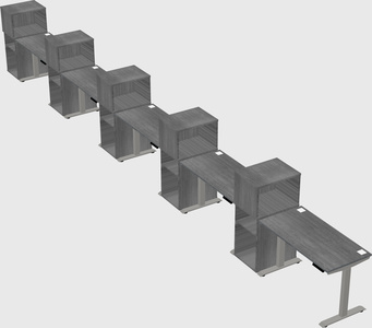 Height-adjustable desk - grade 3 w/cabinet