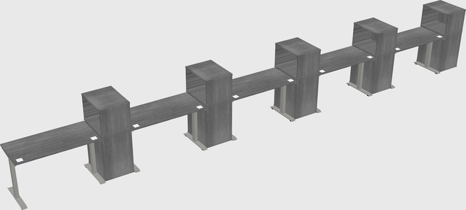 Height-adjustable desk - grade 3 w/cabinet