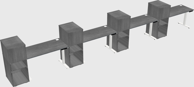 Height-adjustable desk - grade 3 w/cabinet