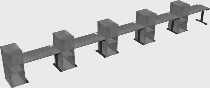 Height-adjustable desk - grade 3 w/cabinet