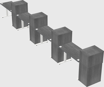 Height-adjustable desk - grade 3 w/cabinet