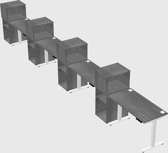 Height-adjustable desk - grade 3 w/cabinet