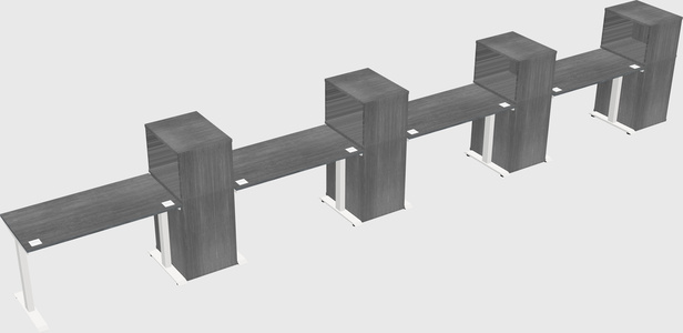 Height-adjustable desk - grade 3 w/cabinet