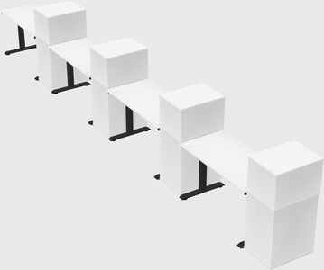 Height-adjustable desk - grade 3 w/cabinet