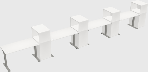 Height-adjustable desk - grade 3 w/cabinet