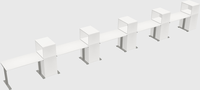 Height-adjustable desk - grade 3 w/cabinet