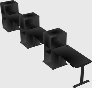 Height-adjustable desk - grade 3 w/cabinet
