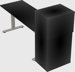 Height-adjustable desk - grade 3 w/cabinet