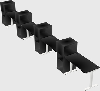 Height-adjustable desk - grade 3 w/cabinet