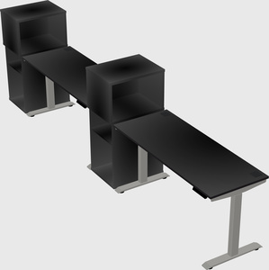 Height-adjustable desk - grade 3 w/cabinet