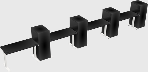 Height-adjustable desk - grade 3 w/cabinet