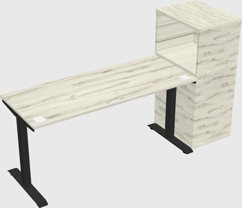 Height-adjustable desk - grade 3 w/cabinet