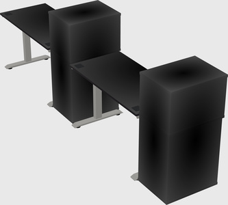 Height-adjustable desk - grade 3 w/cabinet