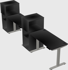 Height-adjustable desk - grade 3 w/cabinet