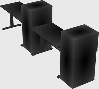 Height-adjustable desk - grade 3 w/cabinet