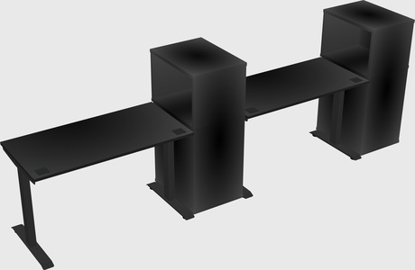 Height-adjustable desk - grade 3 w/cabinet