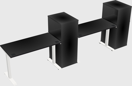 Height-adjustable desk - grade 3 w/cabinet
