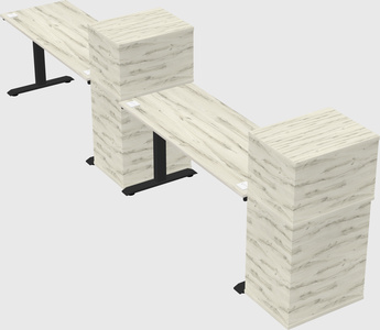 Height-adjustable desk - grade 3 w/cabinet