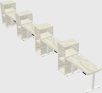Height-adjustable desk - grade 3 w/cabinet