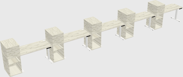 Height-adjustable Desk - Grade 3 W/cabinet