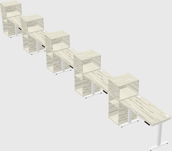 Height-adjustable desk - grade 3 w/cabinet