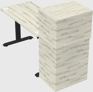 Height-adjustable desk - grade 3 w/cabinet
