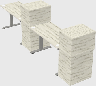 Height-adjustable desk - grade 3 w/cabinet