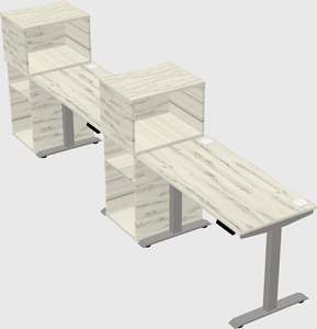 Height-adjustable desk - grade 3 w/cabinet