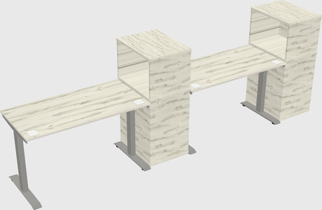Height-adjustable desk - grade 3 w/cabinet