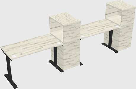 Height-adjustable desk - grade 3 w/cabinet
