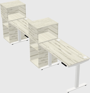 Height-adjustable desk - grade 3 w/cabinet