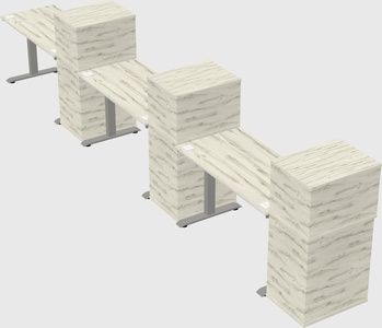 Height-adjustable desk - grade 3 w/cabinet