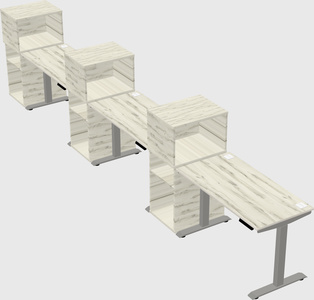 Height-adjustable desk - grade 3 w/cabinet