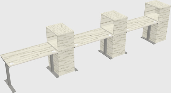 Height-adjustable desk - grade 3 w/cabinet