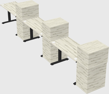 Height-adjustable desk - grade 3 w/cabinet