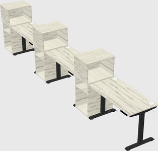 Height-adjustable desk - grade 3 w/cabinet