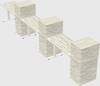 Height-adjustable desk - grade 3 w/cabinet