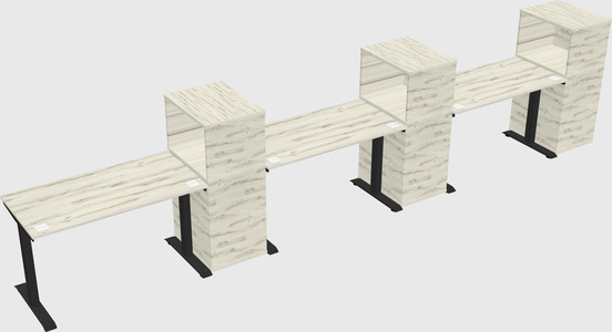 Height-adjustable desk - grade 3 w/cabinet