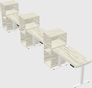 Height-adjustable desk - grade 3 w/cabinet