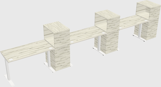 Height-adjustable desk - grade 3 w/cabinet