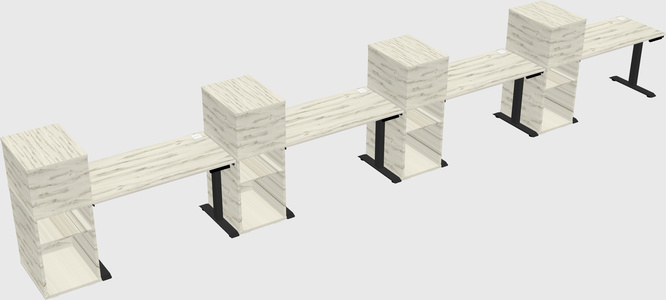 Height-adjustable Desk - Grade 3 W/cabinet