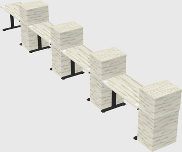 Height-adjustable desk - grade 3 w/cabinet