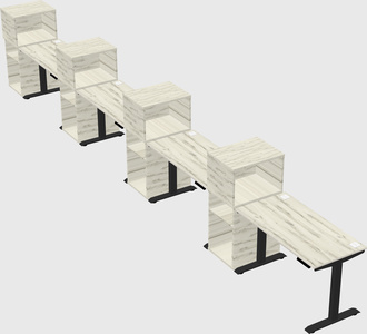 Height-adjustable desk - grade 3 w/cabinet