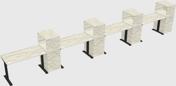 Height-adjustable desk - grade 3 w/cabinet