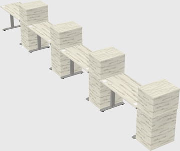 Height-adjustable desk - grade 3 w/cabinet