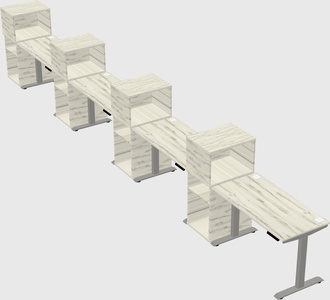 Height-adjustable desk - grade 3 w/cabinet