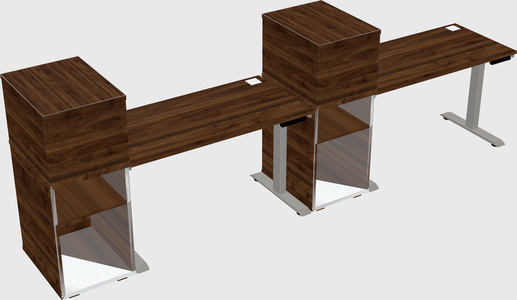 Height-adjustable desk - grade 3 w/cabinet